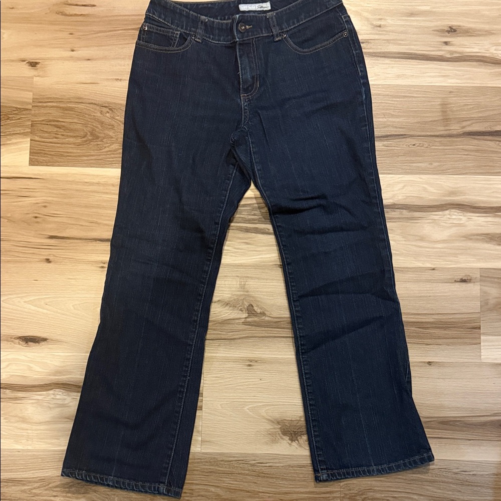 Chico's platinum Dark Wash Boot Cut Jeans 00 Short